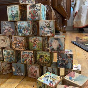 Nursery Rhyme Wooden Blocks,  Reproduction Wooden Blocks,